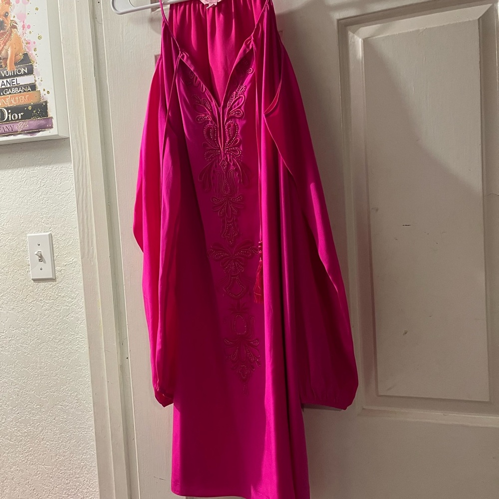 Vibrant Pink Embroidered Dress